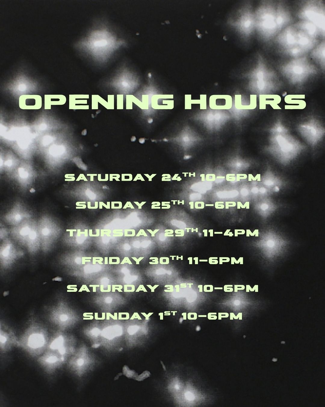 Poster - Opening hours